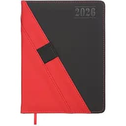 Щоденник датований Buromax Triumph 2026 A5 штучна шкіра/поролон червоний (BM.21104-05)