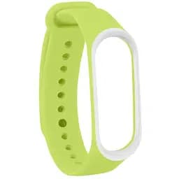 Ремінець Uwatch Double Color Replacement Silicone Band For Xiaomi Mi Band 3/4 Yellow/White Line