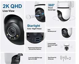 IP-Камера Tapo C520WS 4MP N300 1xFE LAN зовнішня поворотна TP-Link teh0016032 - мініатюра 3