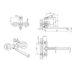 Змішувач для ванни Mixxus Lord 006 Euro Graphite MI7142, Графіт - мініатюра 2