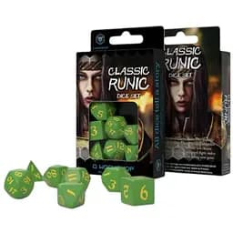 Набір кубиків Classic Runic Green & yellow Dice Set , 7 шт. (SCLR2F)