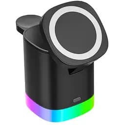 Бездротова док-станція 3в1 T15 3in1 15W+5W+3.5W чорна