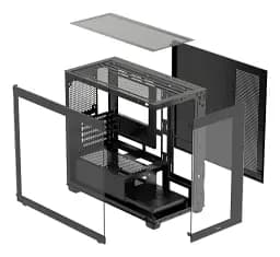 Корпус Ocypus Gamma C52, Black, Mid Tower, без БЖ, для Micro ATX / Mini ITX, 1xUSB 3.0 / 2xUSB 2.0, макс. CPU - 170 мм / GPU - 425 мм, бічна та передня панель із загартованого скла (Gamma-C52-BKD000XX-GL) - мініатюра 9