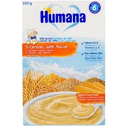 Молочна каша Humana 5 злаків з печивом 200 г