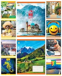 Тетради ученические 48 листов линия Твердая Микс 1, 10 шт. в упаковке