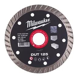 Диск алмазний MILWAUKEE DUT 125 діаметр 125мм (керамічна плитка/чистий різ) - мініатюра 2