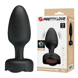 Анальная пробка с вибрацией и подсветкой Pretty Love Varian, черная PRETTY LOVE BI-040182 103451