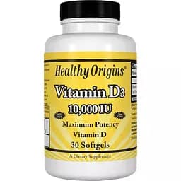 Вітамін D3 Healthy Origins Vitamin D3 10000 IU 30 капсул
