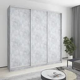 Шафа-купе тридверна MebelStar Комбо AL 3ДСП 240x45x240 см Бетон (MBS-2076)