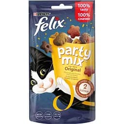 Ласощі для котів Purina Felix Party Оріджинал Мікс зі смаком курки, печінки та індички 60 г