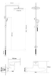 Змішувач для душу Narciz хром + душова система Rj RS 4011+RBZ100-5, Хром - мініатюра 2