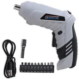 Акумуляторна викрутка Cheston з бітами Живлення від акумулятора (1300 мАч) з 2-позиційною поворотною ручкою