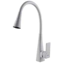 Смеситель для кухни Globus Lux NIAGARA GLN-0203SM-WM однорычажный поворотный латунный с белым матовым покрытием