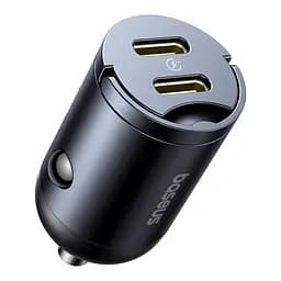 Адаптер автомобильный Baseus Tiny Star Mini Car Charger 2Type-C, 30W/3A, PD/QC|