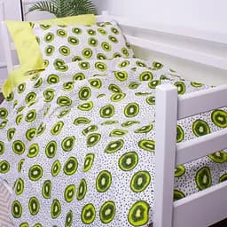 Підковдра на блискавці MirSon Kids Time 17-0523 Kiwi, бязь, 210х143 см, біла з зеленим - мініатюра 2