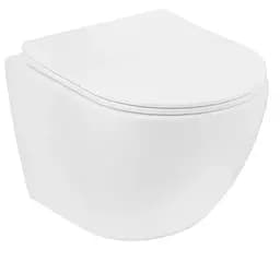 Унитаз подвесной безободковый Kroner Harz WHI483632 TORNADO с сиденьем (KH483632WHIT) (CV032967)