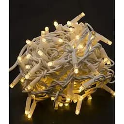 Гірлянда Нитка від мережі 10 м 100 LED вулична білий каучук Теплий білий
