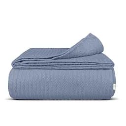 Плед-покривало Cosas Nightfall Knitted Braid косичка 110х140 см синій (Blanket_65Nightfall_KnittedBraid_110x140)