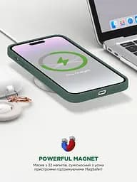 Силиконовый чехол с MagSafe для Apple iPhone 15 Plus, ICON2 MagCase, зеленый, противоударный, панель с мягкой подкладкой, защита всего корпуса, поддержка беспроводной зарядки, совместим с защитными стеклами и пленками, ArmorStandart (ARM72737) - мініатюра 9