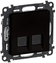 Розетка подвійна RJ45 кат. 5e UTP Valena Life з накладками матовий чорний Legrand osv0002027