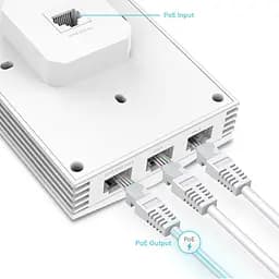 TP-Link Точка доступу EAP655 WALL AX3000, 1xGE, 3xGE out, PoE - мініатюра 4