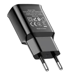 Адаптер мережевий HOCO Star round dual port charger C88A 2 порти чорний - мініатюра 2