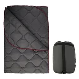Ковдра тактична кемпінгова з чохлом Grey 150 × 200 см KT7001004 з кнопками для використання під пончо