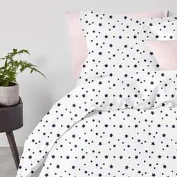 Комплект постільної білизни Cosas Starfall blue CS2 Євро рожевий (StarsfallBlueWhite_El180x30-Rose_200) - мініатюра 2