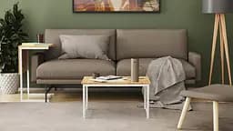 Стіл журнальний приставний Террі Комбо Ferrum-decor 345x662x440 Білий метал ДСП Дуб Артізан 16 мм (FRD-105148) - мініатюра 5