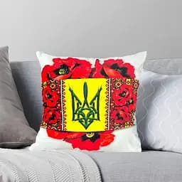 Подушка патріотична Квітуча Україна велюрова 3D 35х35 см - мініатюра 2