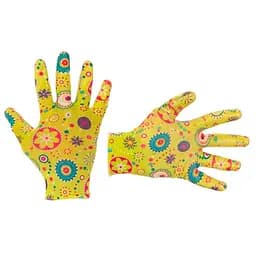 Рукавички робочі захисні Intertool садові нітрилові 8" жовті (в упаковці 12 шт.)