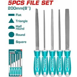 Набір напилків для металу Total 200 мм 5 шт. (THT918516)