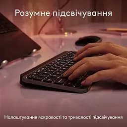 Клавіатура Logitech MX Keys Mini For Mac Minimalist Wireless Illuminated Space Gray (920-012652) - мініатюра 5