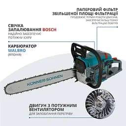 Пила бензинова Konner&Sohnen KS CS31G-20 KS (CS31G-20) - мініатюра 10