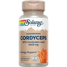 Гриб Кордицепс Solaray Cordyceps Mushroom Extract 1000 мг 60 вегетарианских капсул (2023-10-2131)