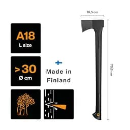 Універсальна сокира Fiskars Solid A18, 71 см, 1.6 кг (1052045) - мініатюра 5