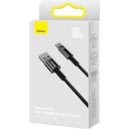 Кабель Baseus Tungsten Gold Fast Charging Data Cable USB to Type-C 100W 1 м Чорний - мініатюра 3