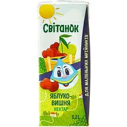 Нектар Свитанок Яблоко и вишня, освещенный 0.2 л (922453)