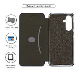 Чехол-книжка для Samsung Galaxy A36 5G, G-Case, синий, кожаный чехол-книжка из экокожи (PU) и TPU, с магнитом, с подставкой и вместительным кардхолдером, противоударный, защита всего корпуса, ArmorStandart (ARM82174) - мініатюра 3