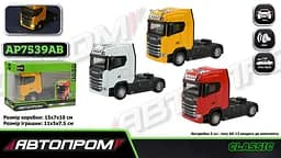 Трейлер металопластиковий тагяч фура головка сканія Scania автопром AP7539AB бат, світло, звук, у короб.15*7*10см - мініатюра 4