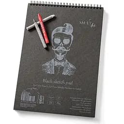Альбом для рисунку SM-LT Art Authentic на спіралі А4 165г/м2 30л чорний папір - мініатюра 2
