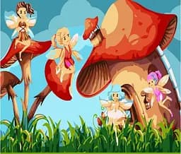 Набір для розпису по номерах Феї на грибочках, Strateg, 30x40 см, SS6696