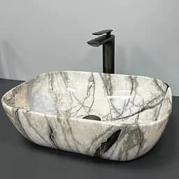 Умивальник VBI Ravenna light gray onyx накладний VBI-011213, Мармур - мініатюра 3