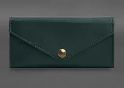 Кожаный клатч (портмоне) на кнопке 5.0 Зеленый краст