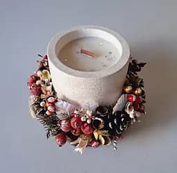 Рождественский подсвечник со свечой ручной работы Svich Shop коллекция Сказочное Рождество