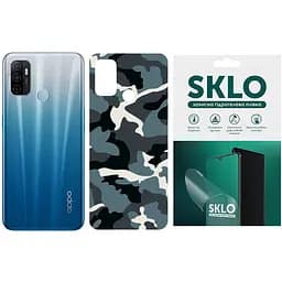 Защитная пленка SKLO Back тыл Camo для Oppo A5 2020 / Oppo A9 2020 Голубой / Army Blue
