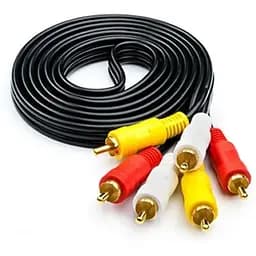 Кабель Atcom 3хRCA - 3хRCA (M/M), 3 м, Black пакет (10712)
