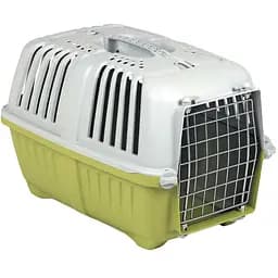 Переноска для животных MPS Pratiko 2, с металлической дверцей, до 18 кг, 55х36х36 см, зеленая
