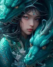 Деревянный пазл Девочка и дракон, А2, Деревянная коробка 300+ элементов