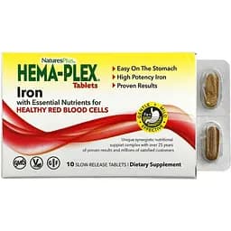 Железо Nature's Plus Hema-Plex 10 таблеток
